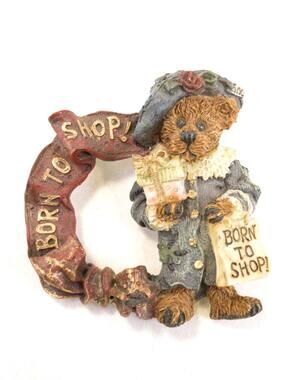 Boyds Bears Born to Shop Wreath Pin Brooch
